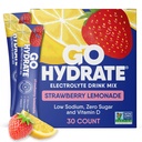 GoHydrate Lavnatrium Electrolytes Powder Pacets Sugar Free - Instant Hydration Daily Drink Mix - Zero Sugar Water Flavor Pakke Singler med D-vitamin - (Strawberry Lemonade, 30 Pakker)
