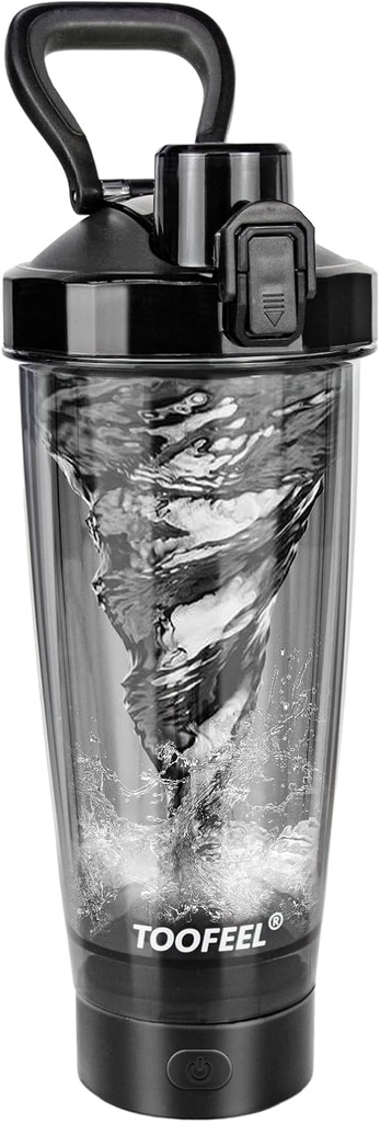 TOOFEEL Electric Protein Shaker Flaske - 20 oz USB genopladelige Shaker Cups til Protein Shakes, Self Stiring Shaker Flaske til Protein Mixes, BPA gratis workout Gym Shaker Flaske
