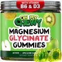 Center- fyldt Magnesium Glycinate Gummies 400MG - Høj Absorption for børn, teenagere og voksne - Supplement for søvn, rolig & muskelafslapning med B6 & D3 - Gluten Free & Vegan Friendly - 60 Greve