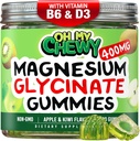 Center- fyldt Magnesium Glycinate Gummies 400MG - Høj Absorption for børn, teenagere og voksne - Supplement for søvn, rolig & muskelafslapning med B6 & D3 - Gluten Free & Vegan Friendly - 60 Greve
