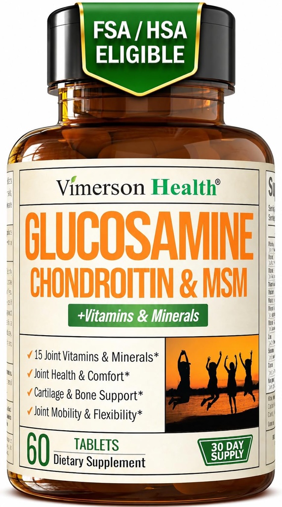 Glucosamin Chondroitin MSM Supplement - Avancerede fælles kosttilskud til mænd og kvinder w / Glucosamin Sulfate 1000mg, Chondroitin Sulfate & MSM, Vitamin B12 og mere til fælles sundhed - FSA berettiget