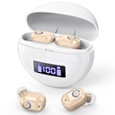 Rechargeable Hearing Aids For Seniors Noise Canceling, Digital Hearing Amplifiers For Adults, OTC Invisible In Ear Hearing aid,Hearing Loss Assistive Devices, LED Power Display Charging case