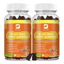 (2 Pack) Black Seed Oil Sea Moss Gummies med Ashwagandha, Burdock Root, Linden Honey, Elderberry, Gurkemeje, C-vitamin, D3 & Zink - Understøtter Immunitet, Joints, fordøjelse, hår & hud, Vegansk Gummies 120