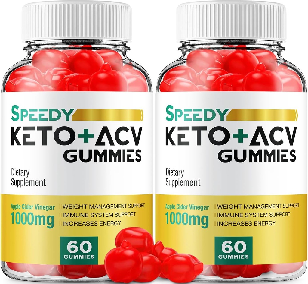 (2 Pack) Speedy Keto ACV Gummies - Advanced Formel Speedy Keto Plus ACV Gummies Apple Cider Vinagar Speedy ACV Kosttilskud Mænd Kvinder (120 Gummies)
