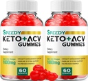 (2 Pack) Speedy Keto ACV Gummies - Advanced Formel Speedy Keto Plus ACV Gummies Apple Cider Vinagar Speedy ACV Kosttilskud Mænd Kvinder (120 Gummies)