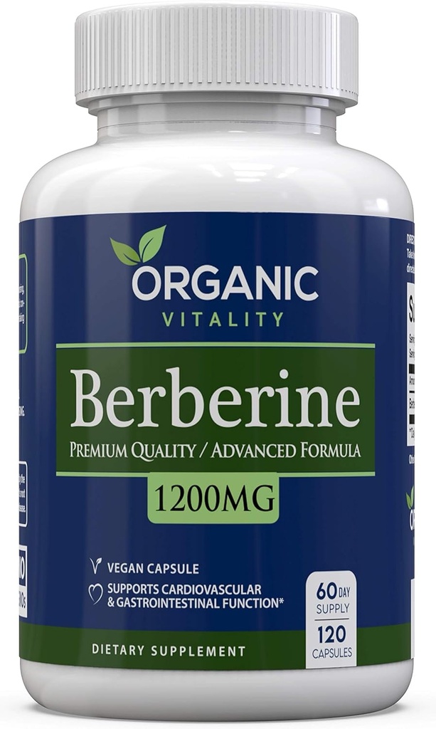 Premium Berberine HCL supplement - 1200mg berberine per servering - 120 Veganske kapsler - understøtter en sund livsstil