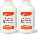 Rugby Natriumbicarbonat 650 mg Antacida Tablets - Relief for Heartburn, Sour Mavesæk & fordøjelsesbesvær, 1000 Count (2 - Pack)