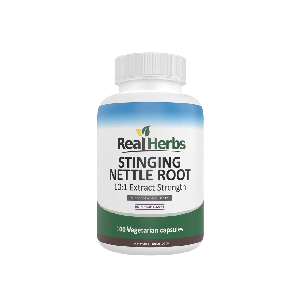 Rigtige urter Stinging Nettle Root Extract 7500mg (750mg af 10: 1 Extract) - Vegetarisk Friendly, Non- GMO, Gluten- Free - Understøtter prostata & urinveje - 100 kapsler