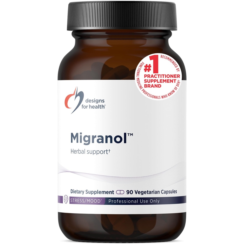 Design for sundhed Migranol - Fevermoney Supplement med Magnesium Malat, Curcumin (gurkemeje) Extract, Rosemary + B2 Riboflavin - Non- GMO + Gluten Free (90 kapsler)