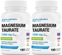 Puregen Labs Magnesium Taurate 1500mg per servering [høj potens] Total 360 Veggie Caps, Chelated for Superior Absorption, Non- GMO, NO Gluten og Dairy Measurement 124; Lavet i USA