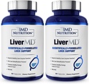 1MD LiverMD - Liver Support Supplement | Siliphos Milk Thistle Extract - Highly Bioavailable, for Liver Support | 60 Capsules (2-Pack)
