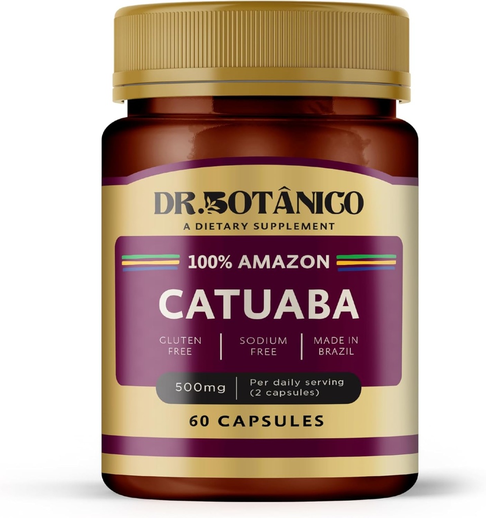 Catuaba 500mg - Natural Energy Booster124; Dr. Botanico (60 kapsler)