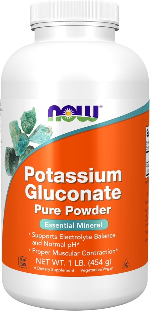 Now Foods Supplements, Kalium Gluconate Pure Powder 175 mg, Essential Mineral *, 1- Pound