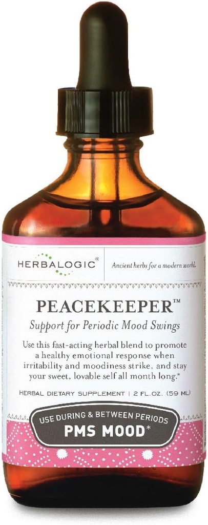 Herbalogic - Fredsbevarende flydende Herb Drops - Reducerer PMS Relaterede Mood Swings - Baseret på den traditionelle kinesiske Formel Xiao Yao San med Tilføjet urter til Mood Support - Indeholder gurkemeje - 2 Fl. Oz.