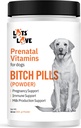 Bitch Pills (Powder Form) - Prenatal Vitaminer til hunde (tidligere Thomas Pet) - Folinsyre, B12, Calcium - Gravide Hundeforsyninger (lever, 1 Pound)