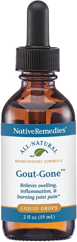 Native Remedies Gout-Gone - Natural Homeopathic Formula for The Joint Swelling, Redness and Discomfort of Gout - 59 mL