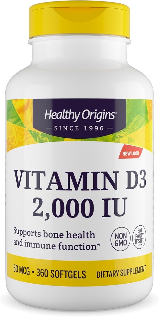 Sund oprindelse D3- vitamin, 2000 IE, 360 Tælling