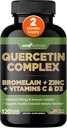 Gade Nutrition Organic Quercetin with Bromelain Vitamin C and Zinc | Immune Support Supplement Quercetin 500mg Capsules | Bioflavonoids Made in USA Third Party Tested