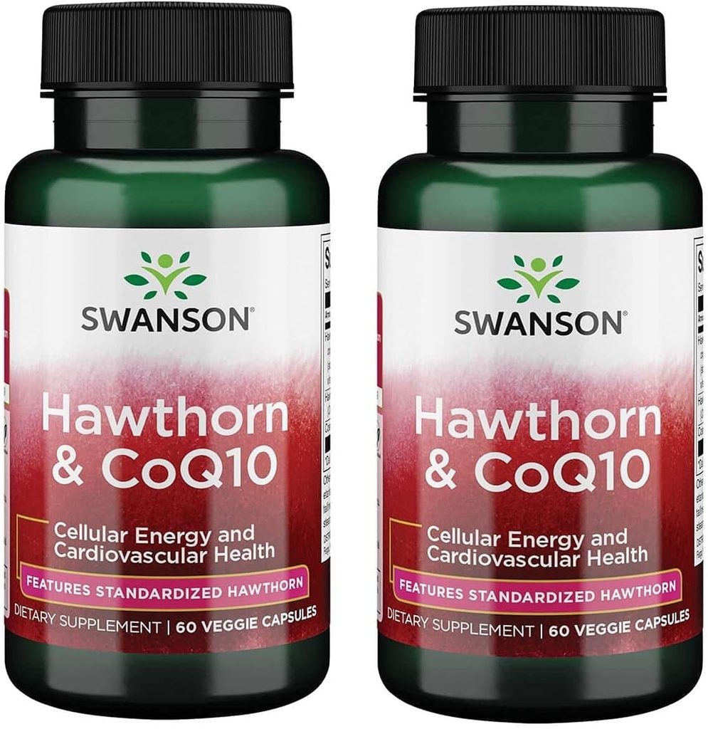 Swanson Hawthorn & Coq10 60 Veg kapsler (2 stk.)