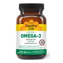 Country Life Omega-3 Fish Oil Supplement, 10000mg, 180mg EPA & 120mg DHA, Fish Oil Concentrate, Burpless, 50 Softgel, Certified Gluten Free