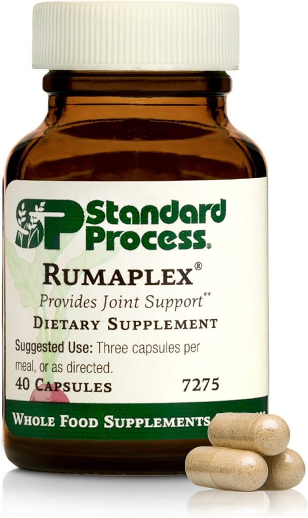 Standard Process Rumaplex - Sund leverstøtte Supplement - Kropssundhedstillæg med vitamin A & Niacin - Støtte Leversundhed & Bile Produktion - 40 kapsler