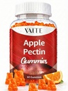 Apple Pectin Gummies - High- Fiber tillæg med 2000mg naturlige Cholesterol Lavere Support, fremmer fordøjelse Wellness & Stomach Comfort, Non- GMO & Gluten Free Herbal Kosttilskud - 60 Vegansk Gummy