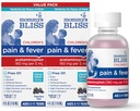 Moar 's Bliss Children' s Pain and Fever Reducer, Kids Acetaminophen, Dye Free, Lækker blandet Berry Flavor, Age 2 +, 4 Fluid Ounces (Pack of 2)