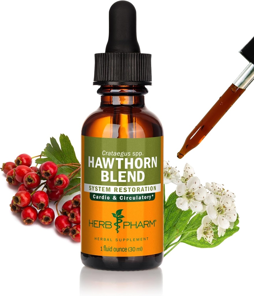 Herb Pharm Hawthorn Blend Liquid Extract til cardiovaskulær og kredsløbsstøtte, 1 Fl Oz