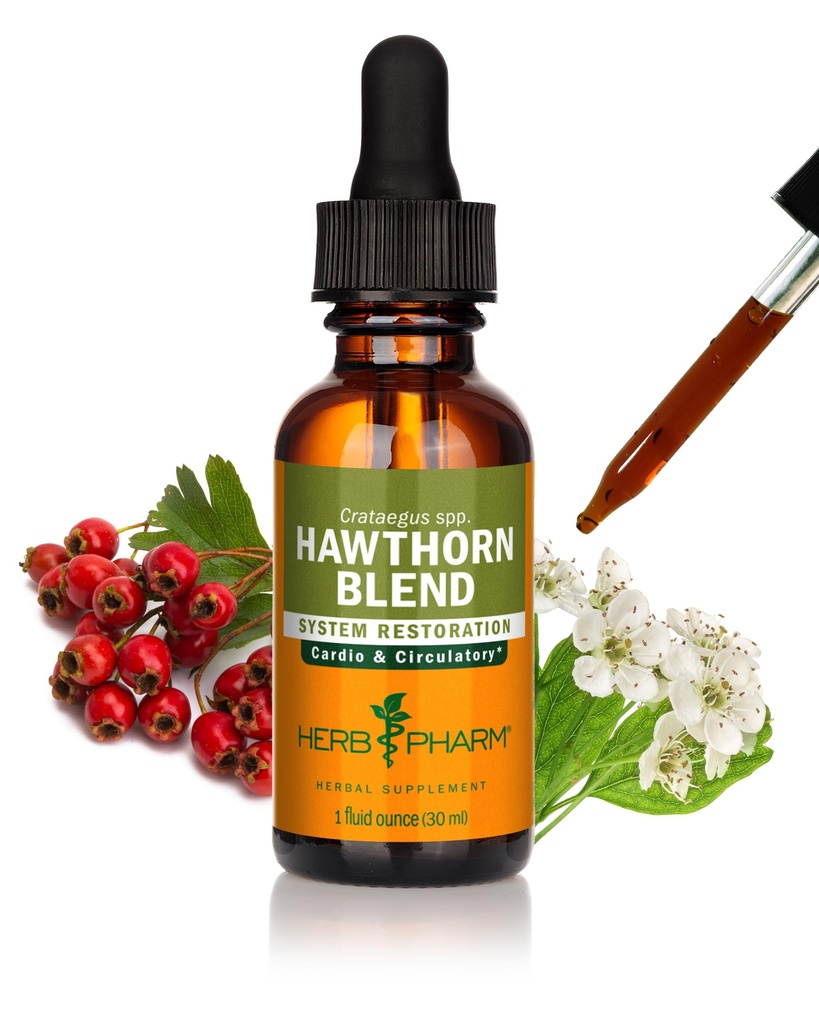 Herb Pharm Hawthorn Blend Liquid Extract til cardiovaskulær og kredsløbsstøtte, 1 Fl Oz