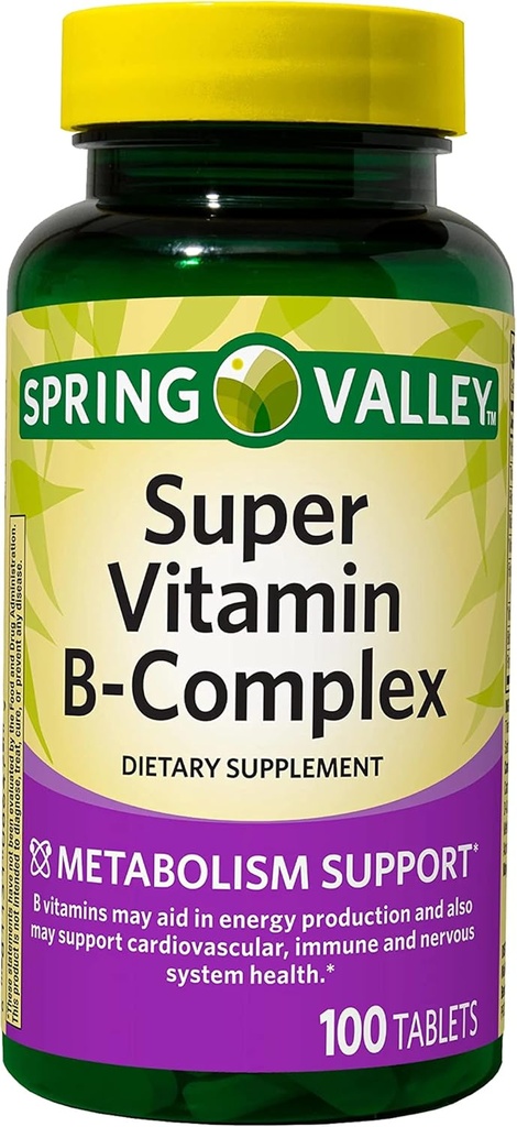 ij Super vitamin B- Complex tabletter Kosttilskud, 100 Tæl
