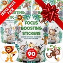 Focus Boosting Stickers (90 Pack) - Sunde hjerne støtter for opmærksomhed, Papir, Bubble Design, Drug Free, Tøj, Unisex