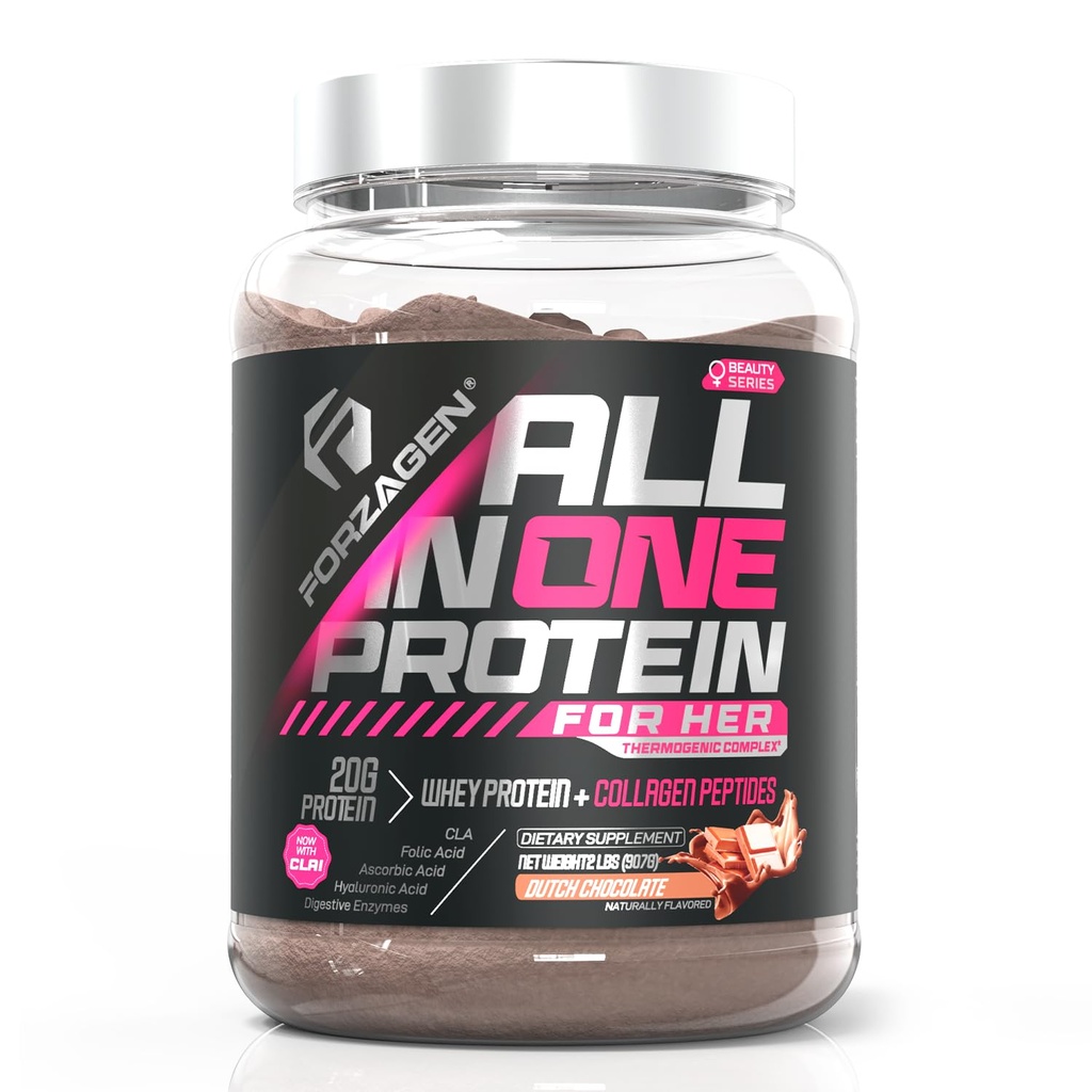 Forzagen All in One Protein for her 124; Women 's Protein Powder with Multi Collagen Peptider Dex124; Hydrolyzed Collagen Supplement, Gut Health, Great for Pre & Post Workout Tjenester