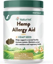 NaturVet Hamp Allergi Supplement til hunde, Hamp Seed, Antioxidanter, Omegas, Dha & Epa for Sund Hud & Luftveje Sundhed, 120 Tæl