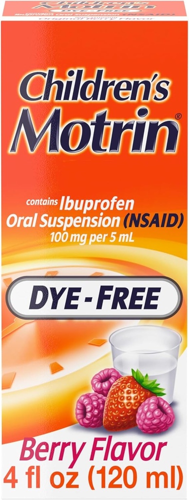Børn Motrin Oral suspension medicin til børn, 100 mg Ibuprofen, Berry Flavored, 4 fl. oz