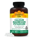 Country Life Target Mins - Calcium Magnesium Kalium Bone & Heart Health Supplement, 1000mg Calcium, 500mg Magnesium, Understøtter Calcium Udnyttelse, 180 tabletter - Certificeret Gluten Free & Vegan