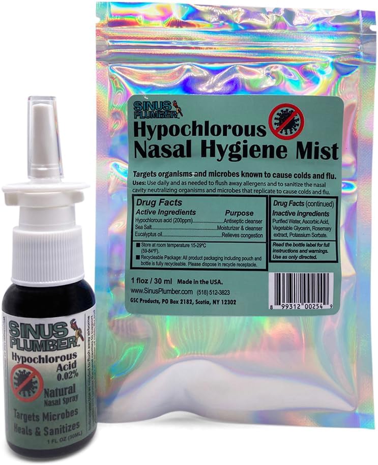 Sinus blikkenslager Antimikrobiel Nasal Spray Fjerner bakterier med elektrolyseret vand og hypoklorsyre