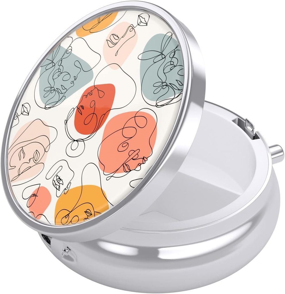 Nipichsha Pill Box, Lille Pill sag for purse & Pocket, Cute Travel Medicine Organizer, Portable Medicine Container Holder til at holde vitaminer, Medicin, Fish Oil & Supplement, Guise