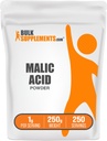 BulkSupplements.com Malic Acid Powder - L- Malic Acid, Kosttilskud - Food Grade, Pure & Gluten Free, 1g per Serving, 250g (8,8 oz) (Pack of 1)
