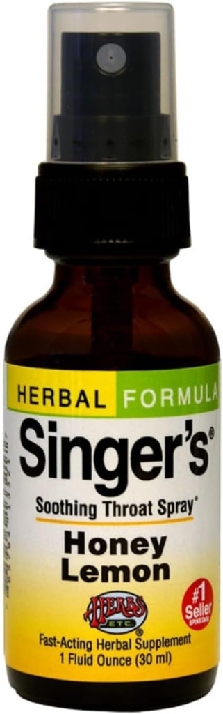 Urter Etc. Singer 's Saving Grace Honey Lemon - Herbal Remedy for Throat Comfort - Lindrende, Hydrating Support med lakrids - Alkohol- Baseret - 1 fl oz (75 Servere)