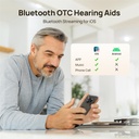 Yeasound OTC hørelse hjælpemidler til seniorer, RIC700 Plus Bluetooth Call Aktiveret for iOS, Trådløs Genopladelig høreapparat, støjreduktion & App Control, Præskription- Grade Sound, Næsten Usynlig (Guld)