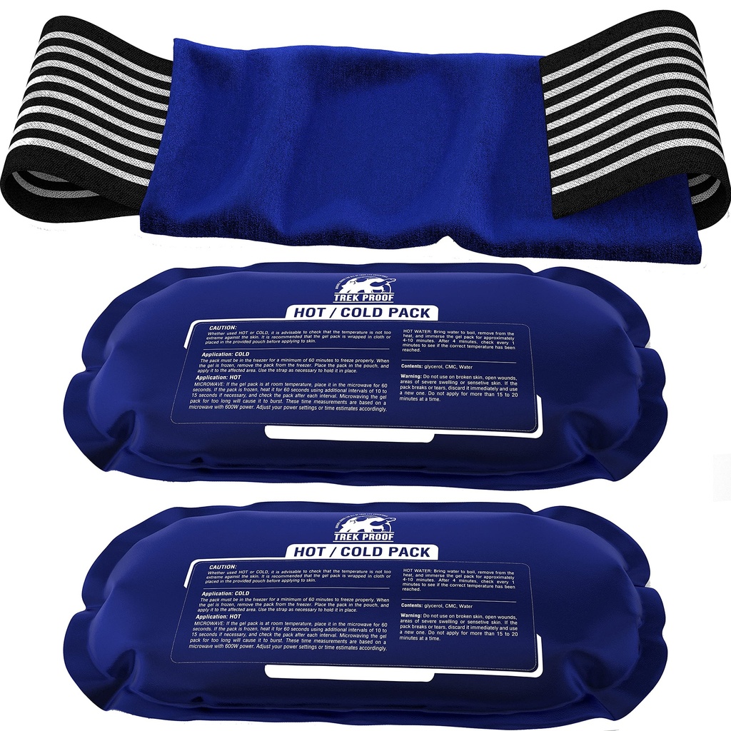 Ispakninger til skader Genanvendelige (3- stykke sæt) - Varm og kold ispakterapi Gel Wrap Support - Understøtter inddrivelse, fælles og muskelsmerter - Knætter, Tilbage & Mere (3 stykke sæt - Classic)