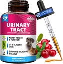 Cat & Dog Urinary Tract Infection Treatment & Natural UTI Medicine Cranberry & D-Mannose -Kidney+Bladder Support - Best Incontinence, Bladder Stones - Pet Renal Health & Care Drops