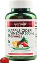 NatureWise Apple Cider Vinarea Gummies - 1000mg ACV per 2 + vitamin B12 - Pectin baseret Vegan, Gluten- fri, ikke-GMO-90 Greve [45-Day Supply for 1000mg eller 3- Months for 500mg]