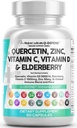 Rene nukleosteroider Quercetin Zinkvitamin C Vitamin D Bromelain Elderberry - Lung immunforsvar supplement voksne med Artemisinin, Sea Moss, Echinacea, Allergy Relief