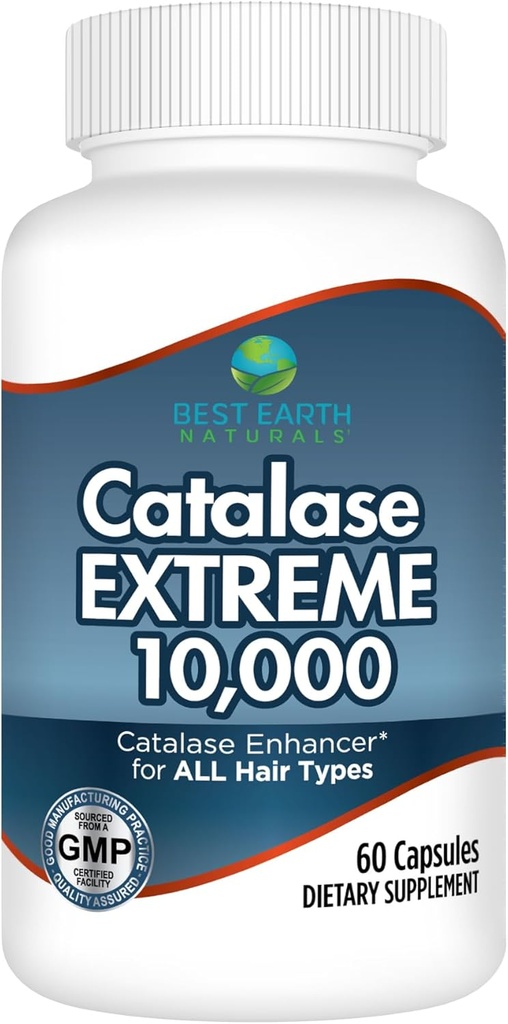 Bedste Earth Naturals Catalase Extreme Supplement 10.000 med Saw Palmetto, Biotin, Fo- Ti, PABA - Hårkosttilskud til stærkt hår - 60 kapsler (30-dages forsyning)