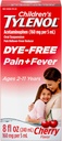 Children 's Tylenol Liquid Pain Relief & Fever Medicine, Oral Suspension, Fary- Free, Acetaminophen, No Aspirin, No Ibuprofen, No High Fructose Corn Syrup; Cherry Flavor, 8 fl. oz.; pakning med 1 stk.