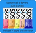 SOS Hydration, Electrolyte Powder Packets - Low- Calorie, Low Sugar, Rapid Rehydration, Made in USA, Keto & Vegan Friendly 5- Flavor Variety Pack, 20 sticks