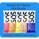 SOS Hydration, Electrolyte Powder Packets - Low- Calorie, Low Sugar, Rapid Rehydration, Made in USA, Keto & Vegan Friendly 5- Flavor Variety Pack, 20 sticks