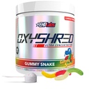EHP Labs OxyShred Pre Workout Powder - Preworkout Powder med L Glutamin & Acetyl L Carnitin, Energy Boost Drink - Gummy Snake, 60 Servering