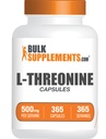 Bulkadditions.com L- Threonine Capsules - L- Threonin Supplement, Threonin 500mg - Aminosyretilskud, Gluten Free, 1 Kapsel per servering, 365 Kapsler (pakning med 1)